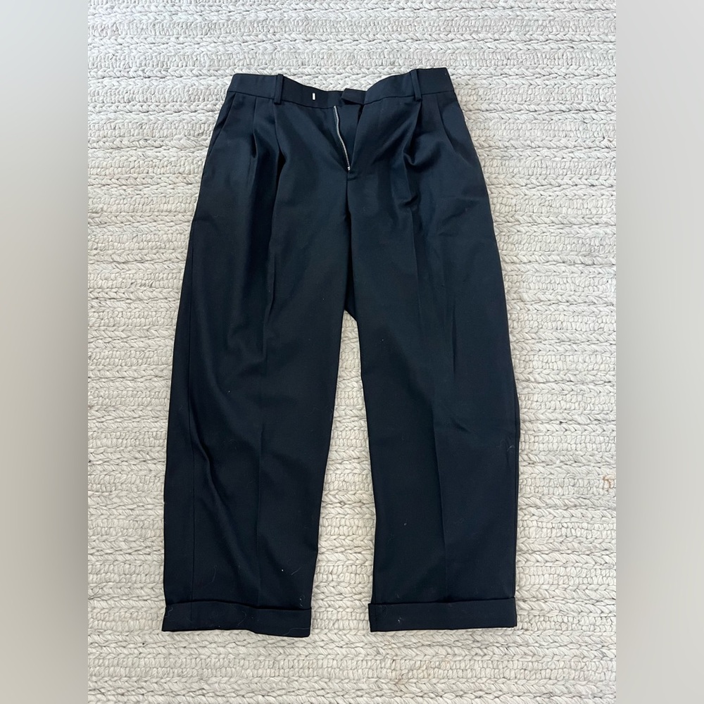 Bottega Veneta 48/M Men Pleated Drapery Heavy Wool Trousers Pants